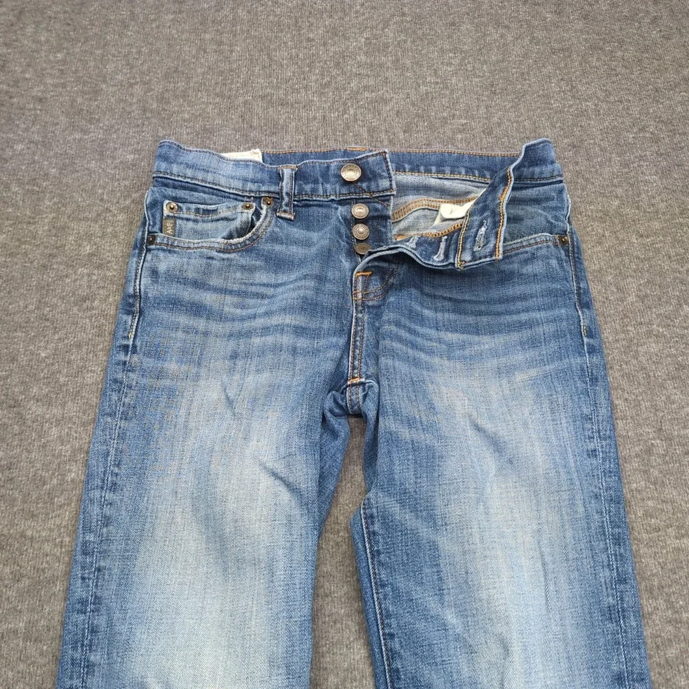 Abercrombie Fitch Jeans Mens 30x32 Blue Skinny Button Fly Casual Faded